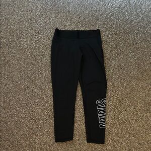 Adidas Kids Black Leggings with White Logo
